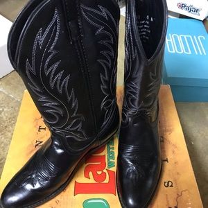 Black Leather Cowboy Boots